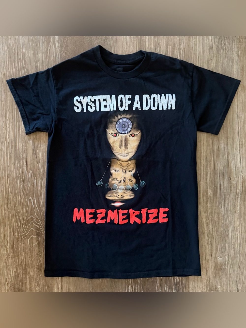 System of a Down Mezmerize T-Shirt Sz Small Black Band Graphic Rock Tee B.Y.O.B